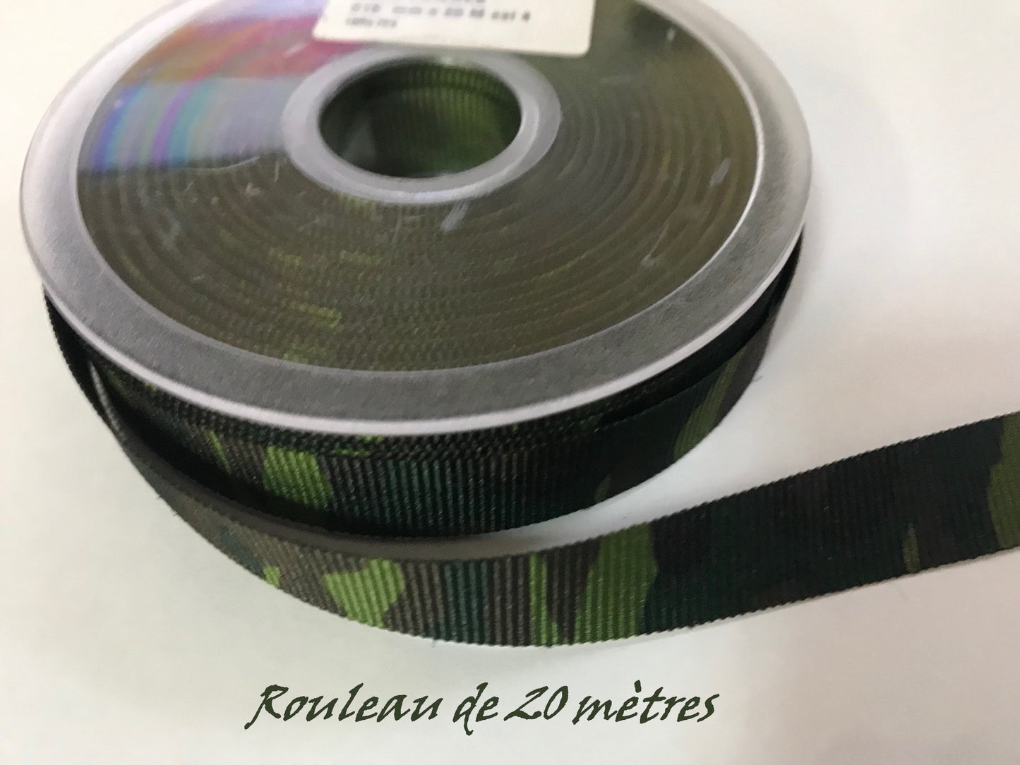 20 Mètres de Ruban Gros Grain 15 mm Au mètre kaki Façon Militaire A Coudre Pour Loisirs Créatifs Et Décorations.