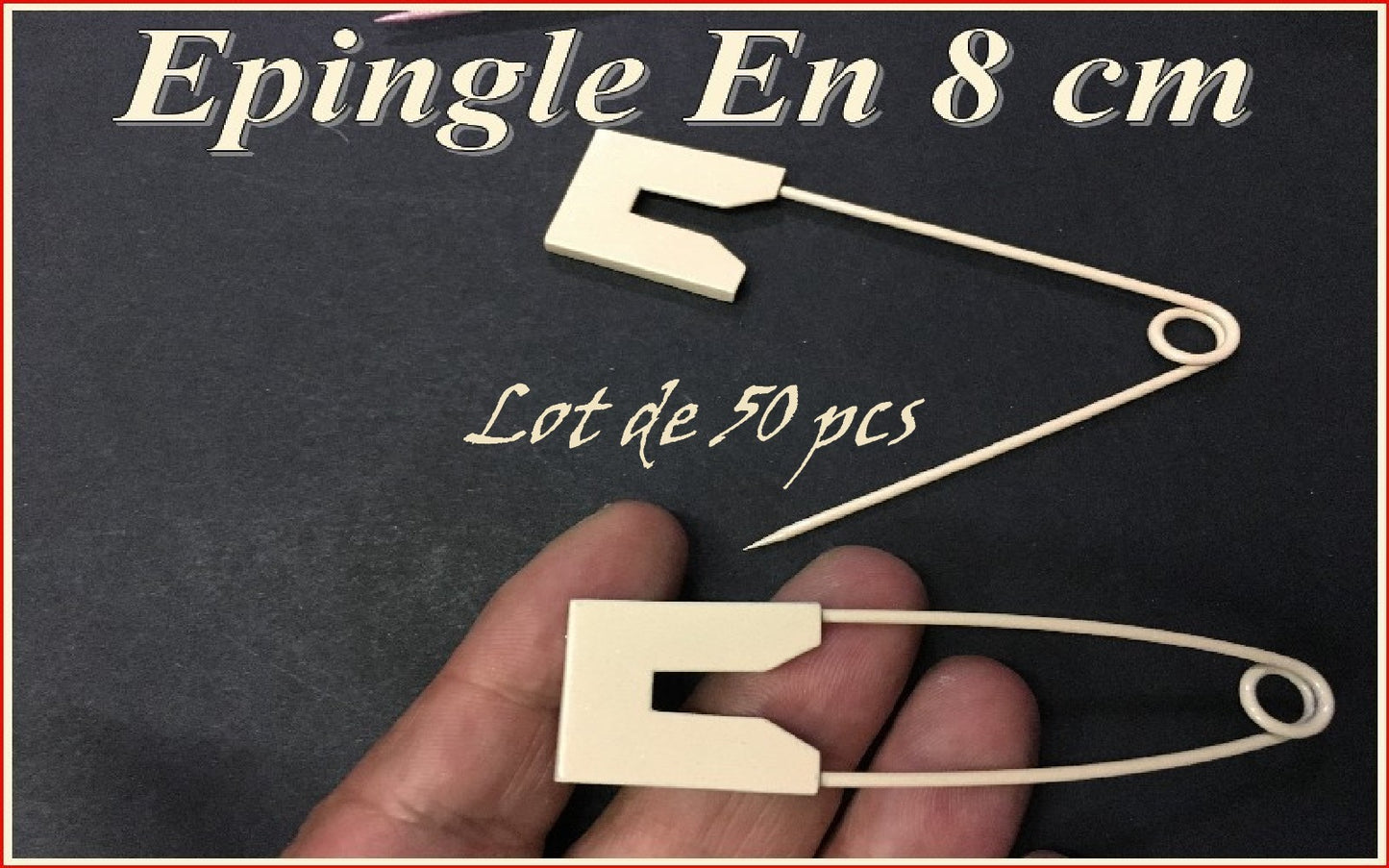 50 Pieces D'Epingle A Nourrice En 8 Cm couleur Ecru Pour Décorations De Vêtements.