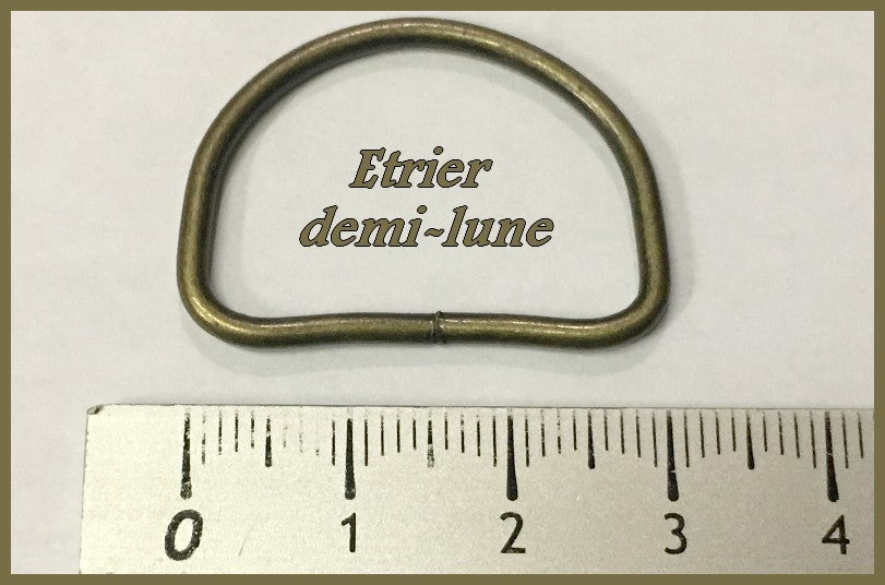 Anneaux Etrier Boucle Métal Bronze Demi Rond En 3 Cm Pour Sangle, Maroquinerie Et Vetements