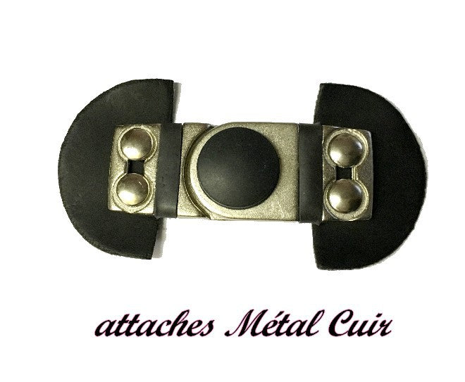 Attache En 2 Parties En Simili Cuir Avec Boucle pression Couleur Argent à Coudre Pou Sacs, Vestes, Tailleurs.