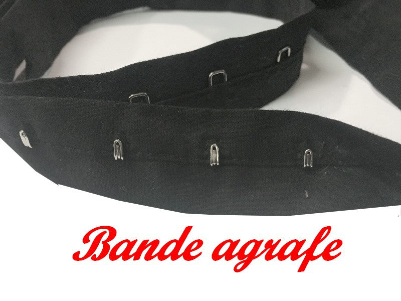 Bande Agrafes Au Mètre Noir En Tissu A Coudre, Pour Agrafages Corsets, Lingerie Et Loisirs Créatifs.