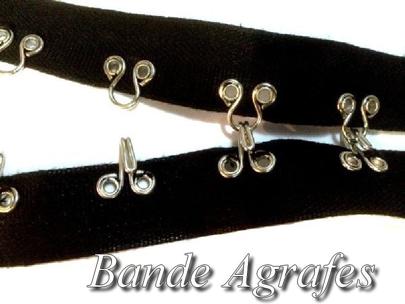 Bande Agrafes Noir En Tissu A Coudre, Pour Lingerie Et Loisirs créatifs.