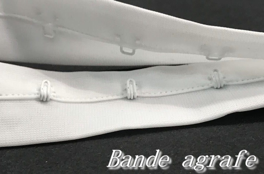 Bande Agrafes Sur Tulle Résille Blanc Au Mètre En Tissu A Coudre, Pour Mariage, Agrafages corsets, Lingerie.