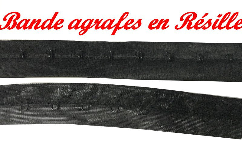 Bande Agrafes Sur Tulle Résille Noir Au Mètre En Tissu A Coudre, Pour Agrafages corsets, Lingerie Et Loisirs créatifs.