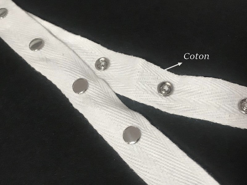 Bande Pressions Coton Blanche au mètre