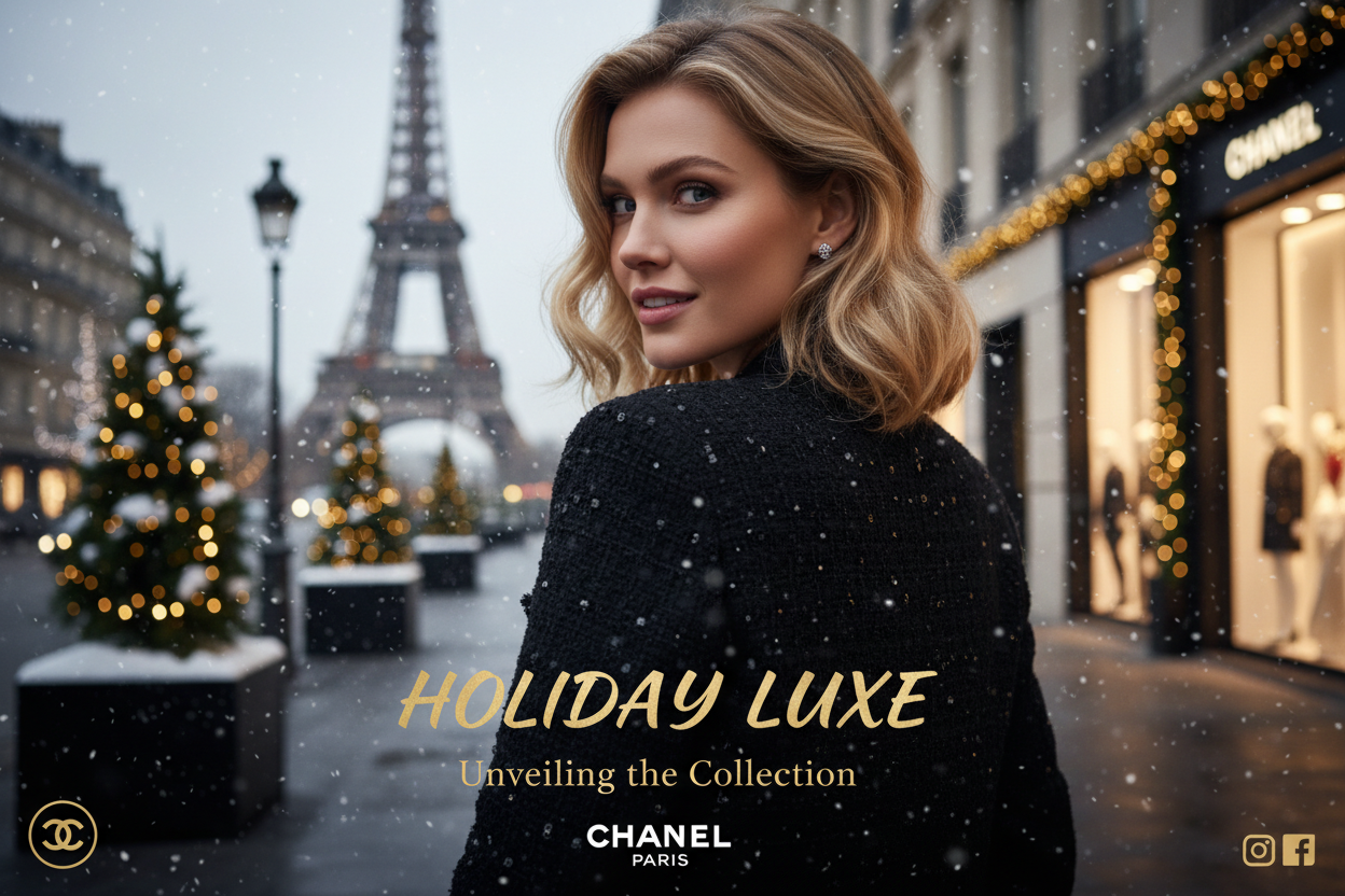 Tweed Noir Paillettes Style Chanel - Haute Couture 150 cm - Maison Parisienne