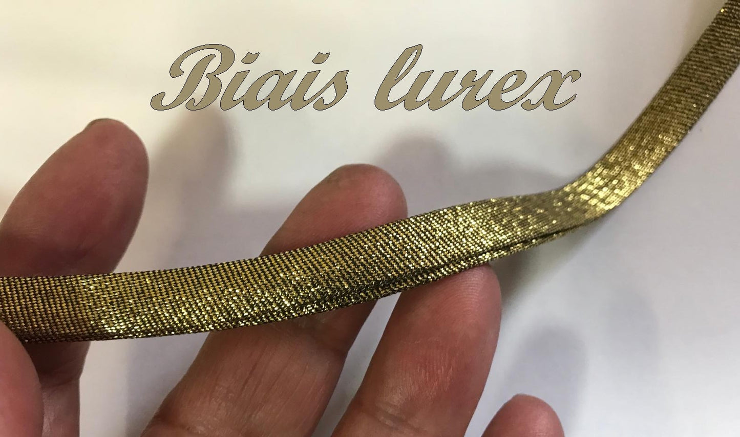 Biais Doré Brillant Lurex , Au Mètre A Coudre, Pour Loisirs Créatifs Et Décorations.