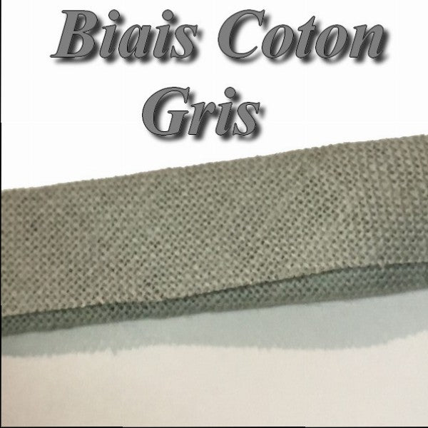 Biais Replié Coton Gris, A Coudre, Loisirs Créatifs.