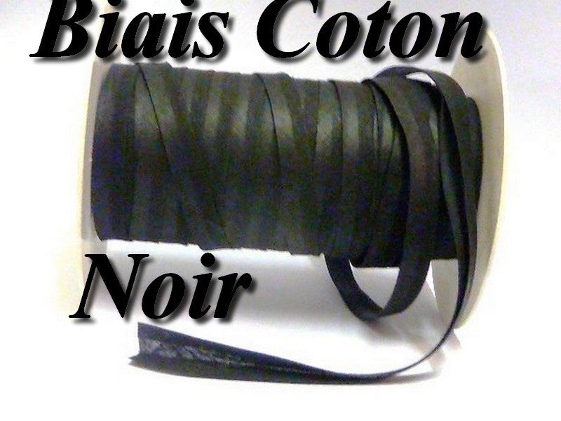Biais Replié Coton Noir , A Coudre, Pour Vetements Et Loisirs Créatifs.