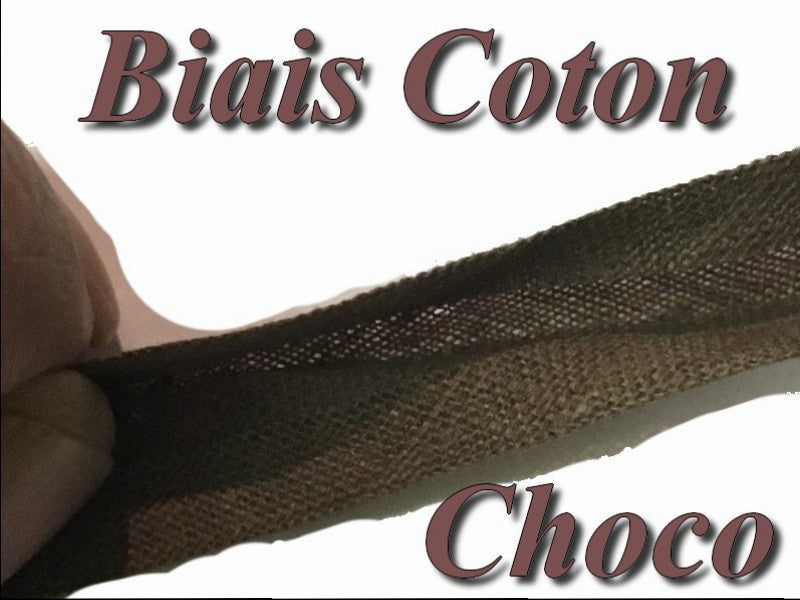 Biais Replié En Tissu Coton choco Pour Vetements Et Loisirs Créatifs.