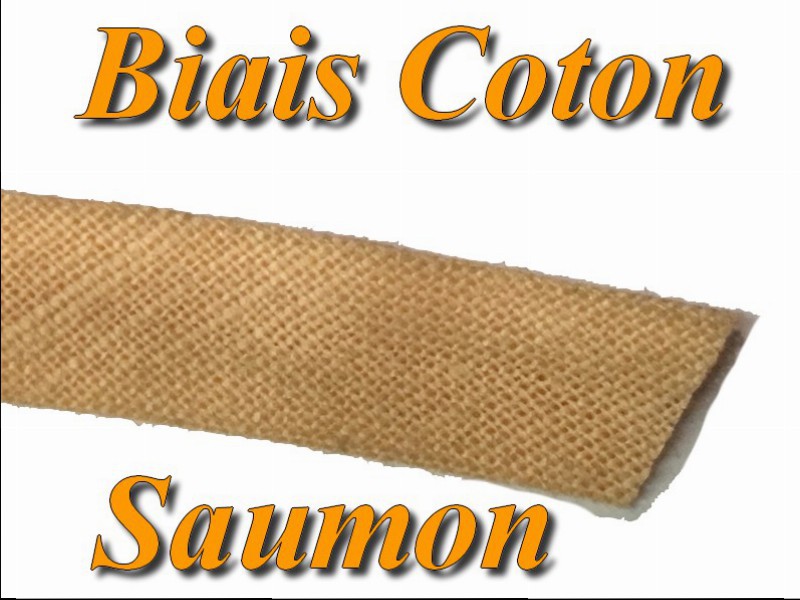 Biais Replié En Tissu Coton Saumon Pour Vetements Et Loisirs Créatifs.