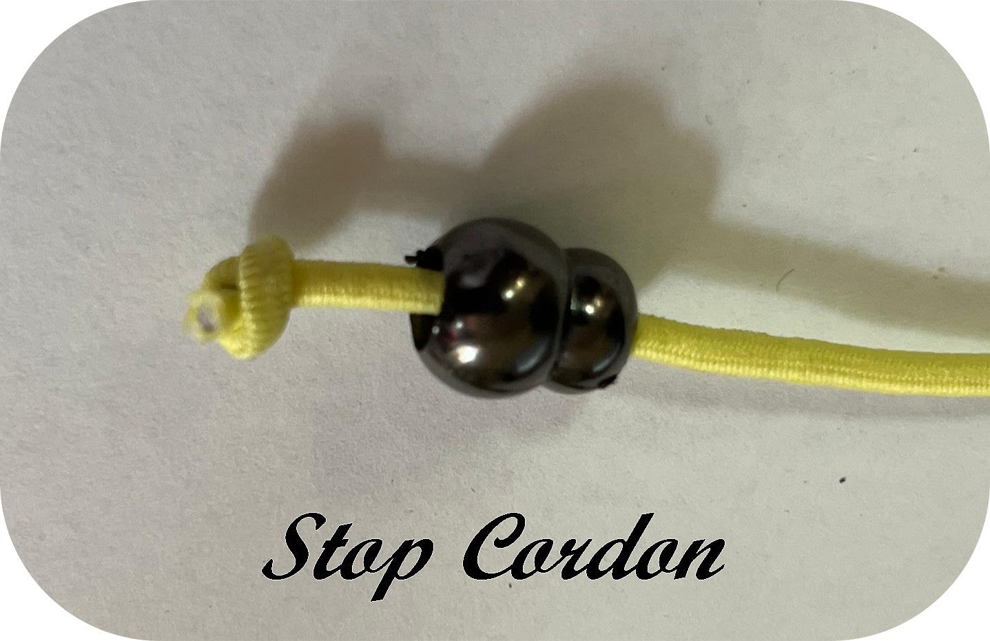 Bloc Cordon - stop cordon en noir métallique , Arrêts Stop Pour Cordon