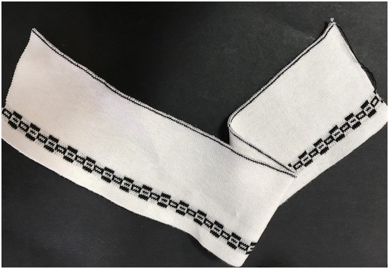 Bord-Cote En Bande de Tissu Maille Blanc Imprimé Pour Poignée Manche et cols