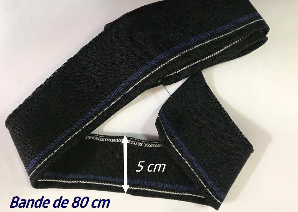 Bord-côte noir et marine avec un imprimé en fil argenté pour des finitions audacieuses