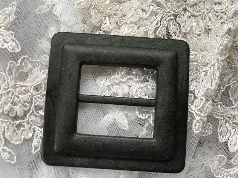 Boucle Ceinture Carré Gris anthracite En 7,5 Cm A Coudre.