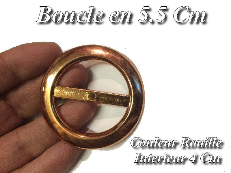 Boucle Ceinture Ronde Rouille En 5.5 Cm A Coudre.