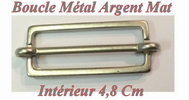 Boucle Coulissante en 4.8 cm Nikel Argent Mat