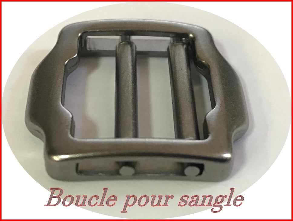 Boucle Coulissante en mètal en 2 cm Multi-Usage couleur gris foncé - canon de fusil