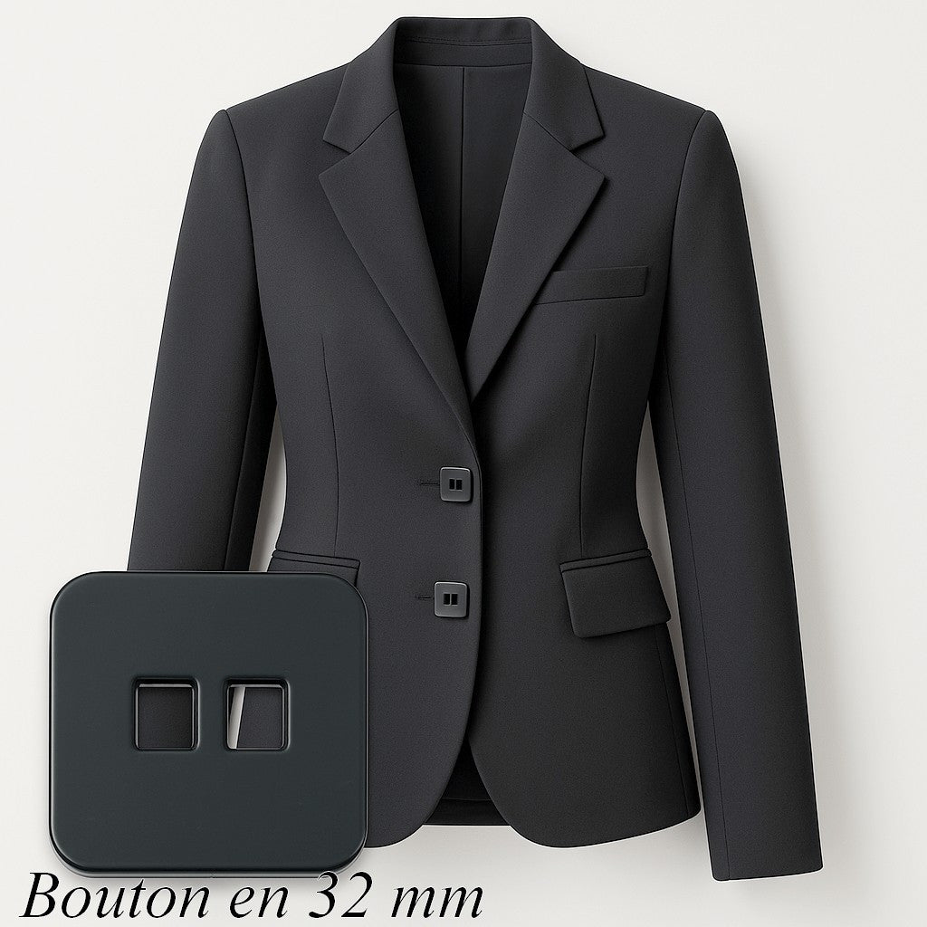 Bouton carré noir 32 mm – Chic, moderne et résistant pour couture