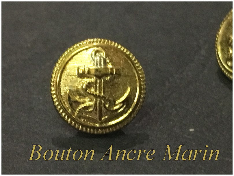 Gold Anchor Button Size 12 mm Sew-on