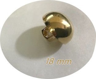 Gold Half-Ball Sewing Button in Diameter 18 mm