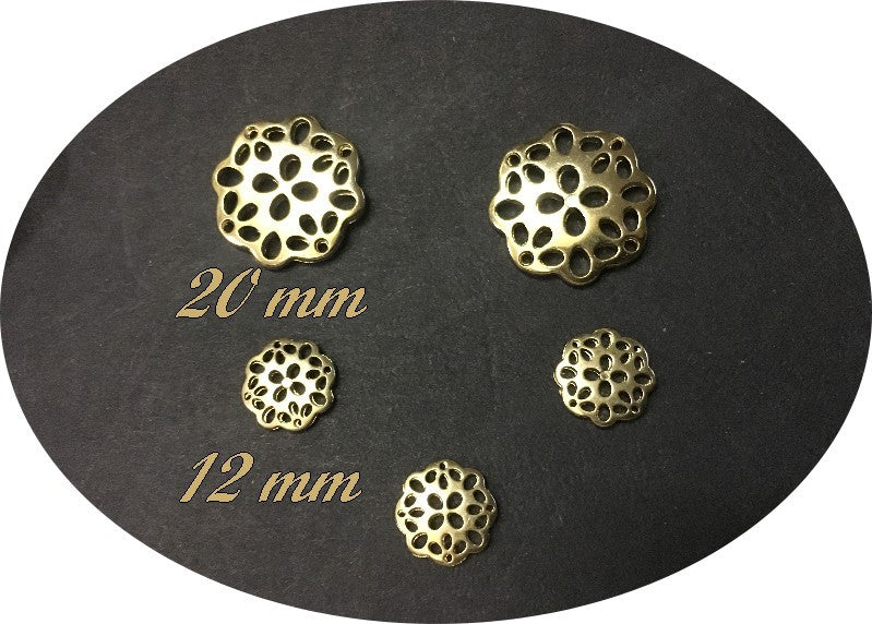 Gold Button Size 20 mm 2 Holes, To Sew.