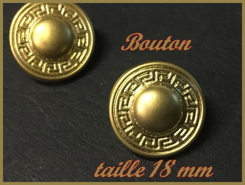 Bouton Doré Style " Versace " à Coudre En Taille 18 mm Pour Customisationsde Vetements.