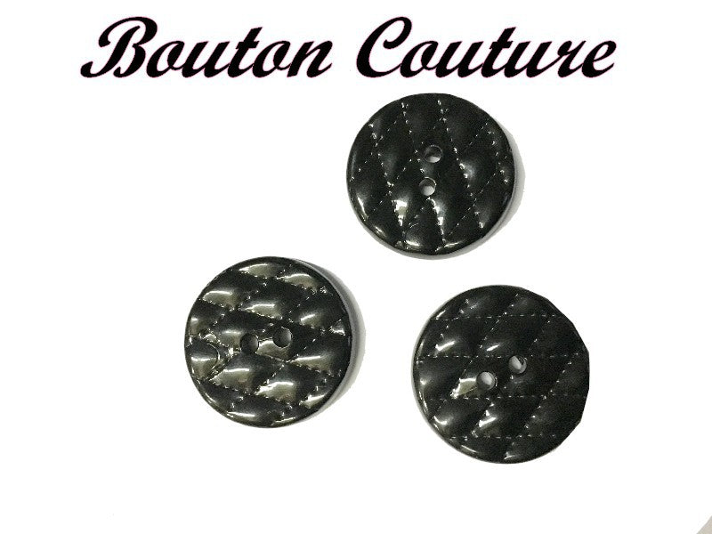 Shiny Black Fancy Sewing Button Size 27mm For Clothing Making.