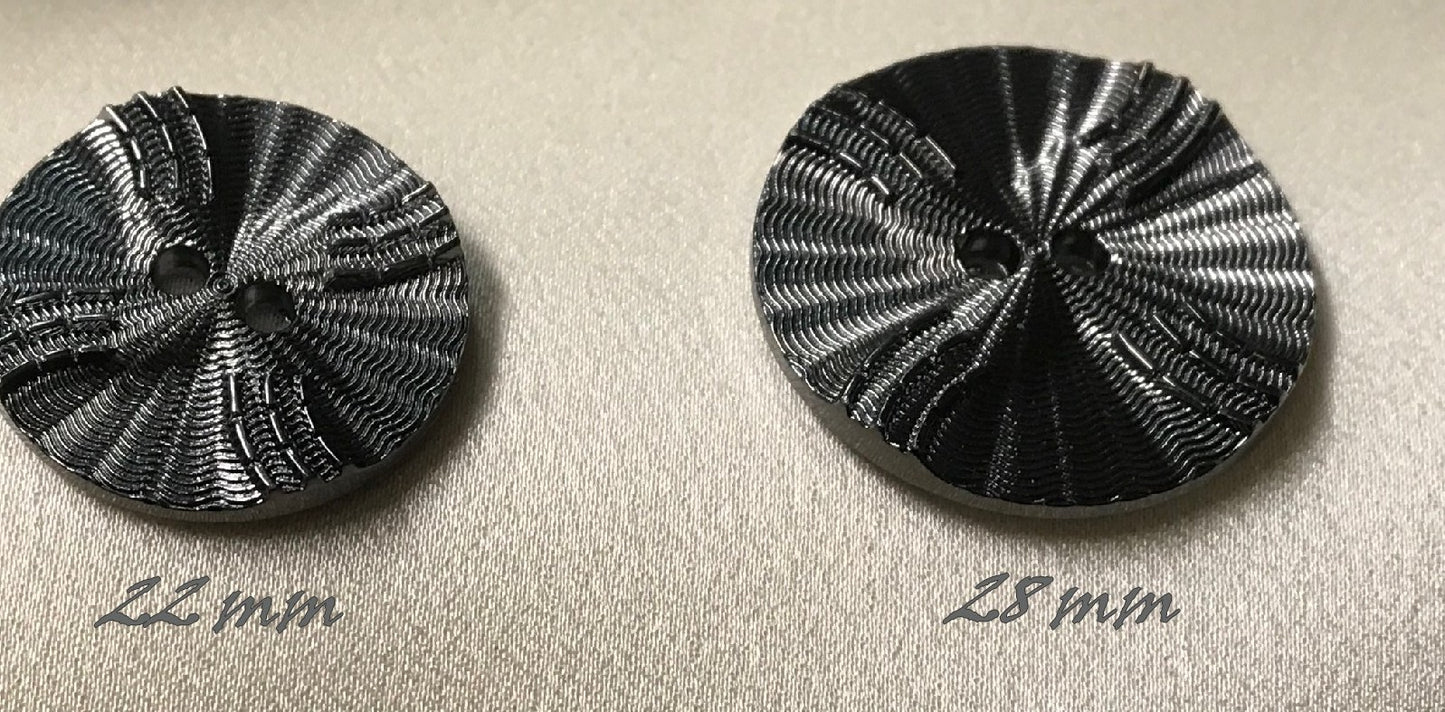 Anthracite Grey Sew-on Button, size 22 mm or 28 mm
