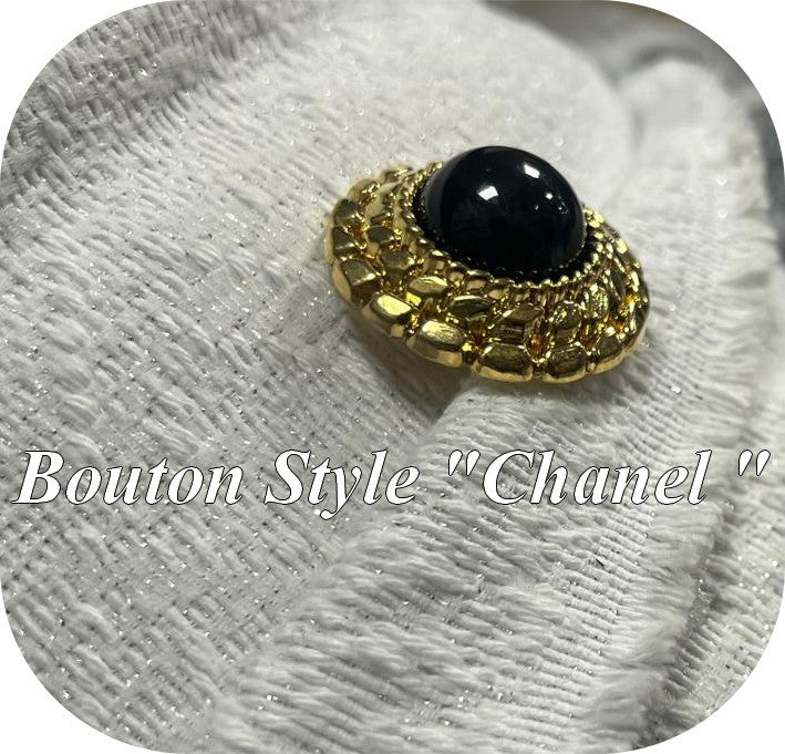 Luxury "Chanel" Style Button - 30 mm | Gold & Black | Couture Accessory