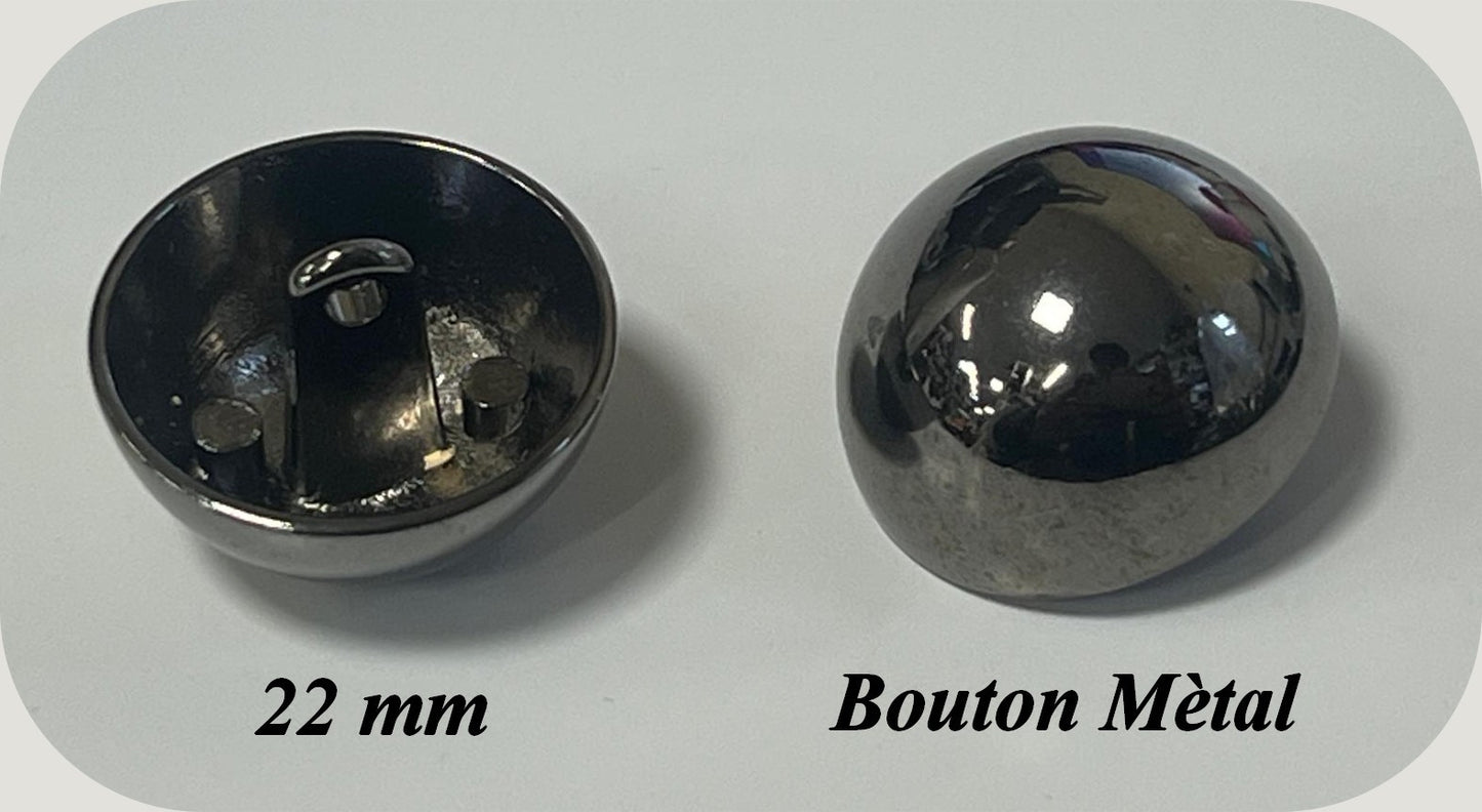 22 mm domed metal button – Elegance and robustness for your creations