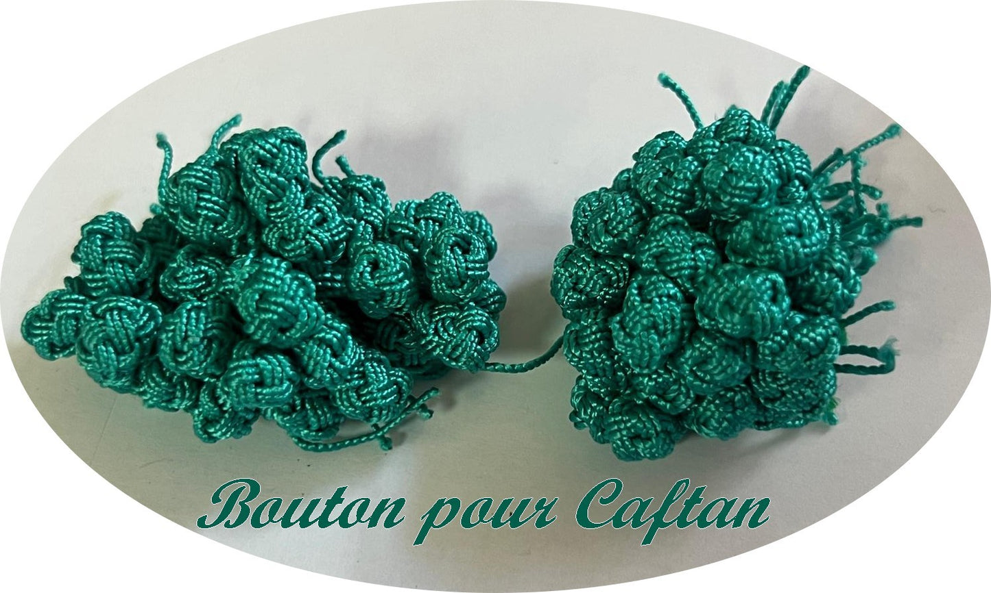 Emerald Green Caftan and Jelabba Button to Sew: Enhance Your Traditional Style