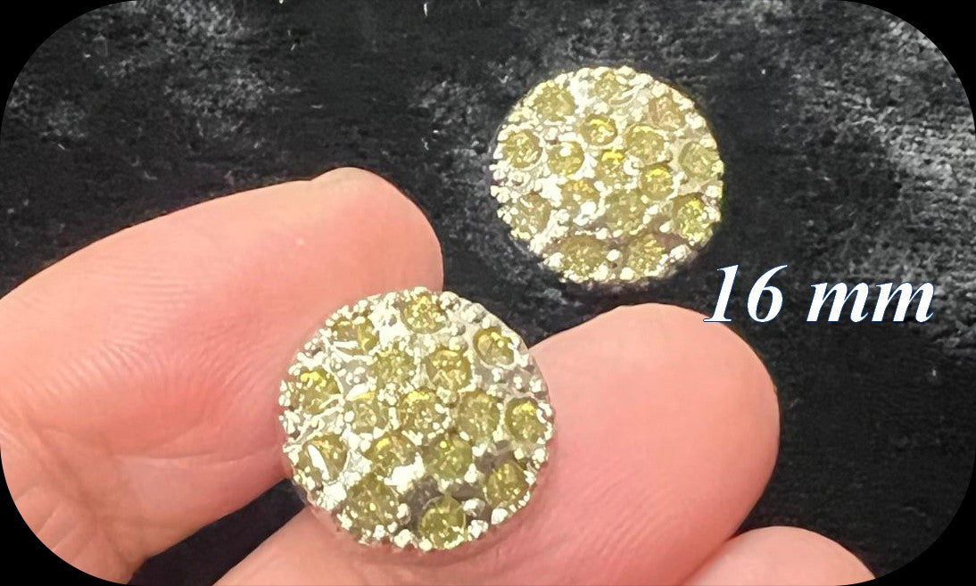 Bouton Strass Mètal Argenté A Coudre En Taille 16 mm Couture