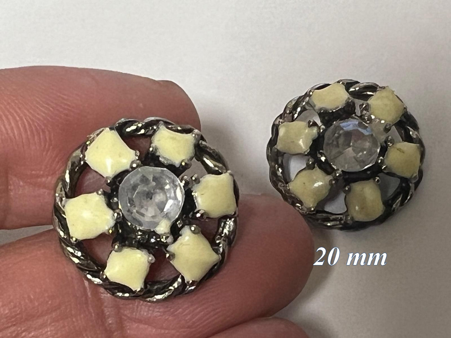 Bouton Strass Mètal Argenté Haute Couture A Coudre En Taille 20 mm Couture