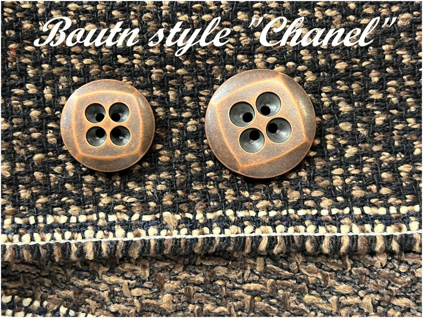 30mm Bronze 'CHANEL' Style Button to Enhance Your Haute Couture Creations