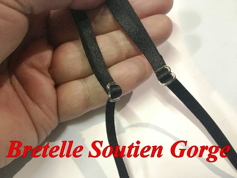 Bretelle Soutien Gorge en 6 mm Noir Pour lingerie Et Vêtements