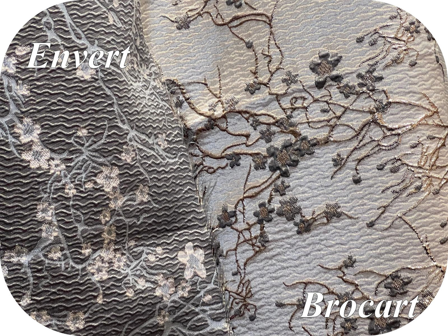 Grey and Gold Jacquard Brocade with Floral Embossed Pattern – Luxury Haute Couture Fabric