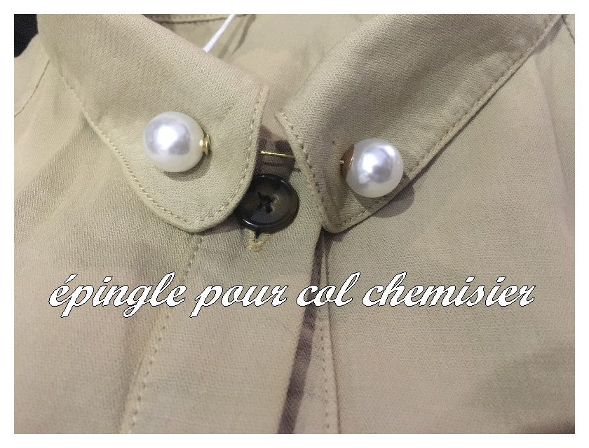 Broche de perla blanca vintage para sombreros, cuellos de camisa y personalizaciones.