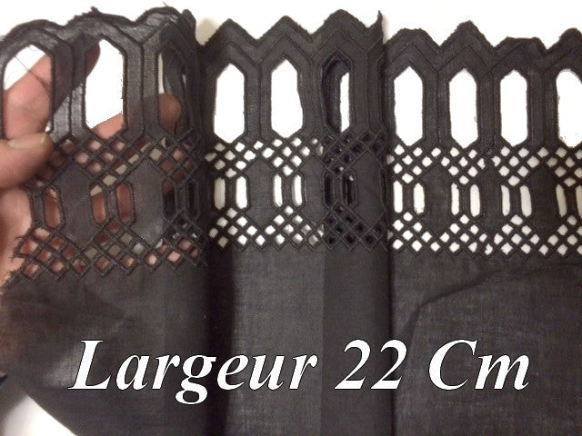 English Embroidery Cotton by the Meter in 22 Black to Sew.
