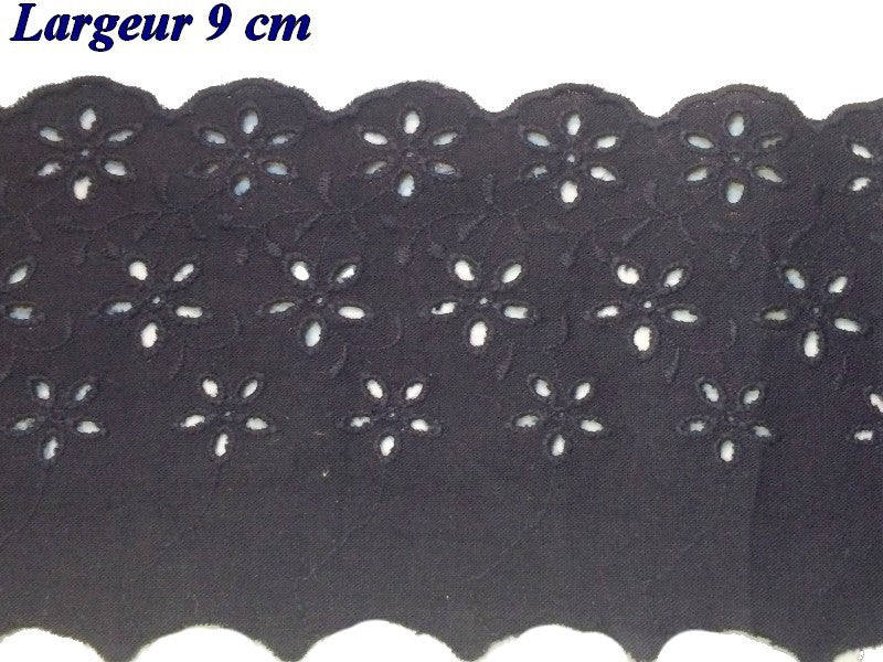 English Embroidery Cotton by the Meter in 9 cm Navy, to Sew.