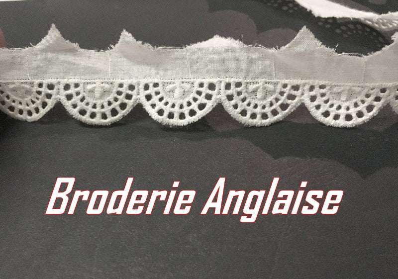 2.5cm English Embroidery by the Meter Ivory Scalloped Semi-Circle Sewing for Creative Hobbies.