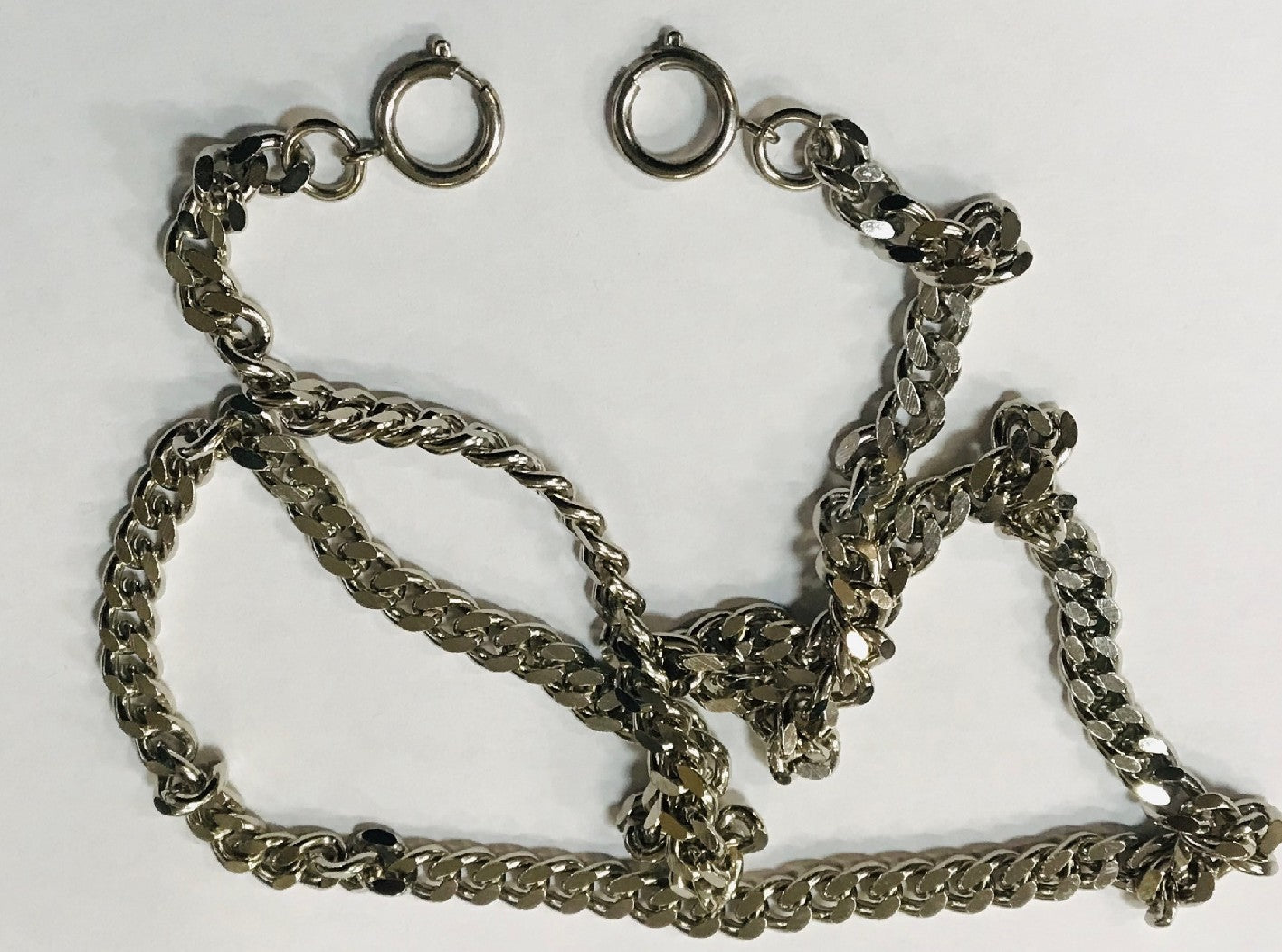 80 CM SILVER LINK AND CARABINER HANDLE CHAIN, Silver Curb Chain For bags, decorations and customizations.