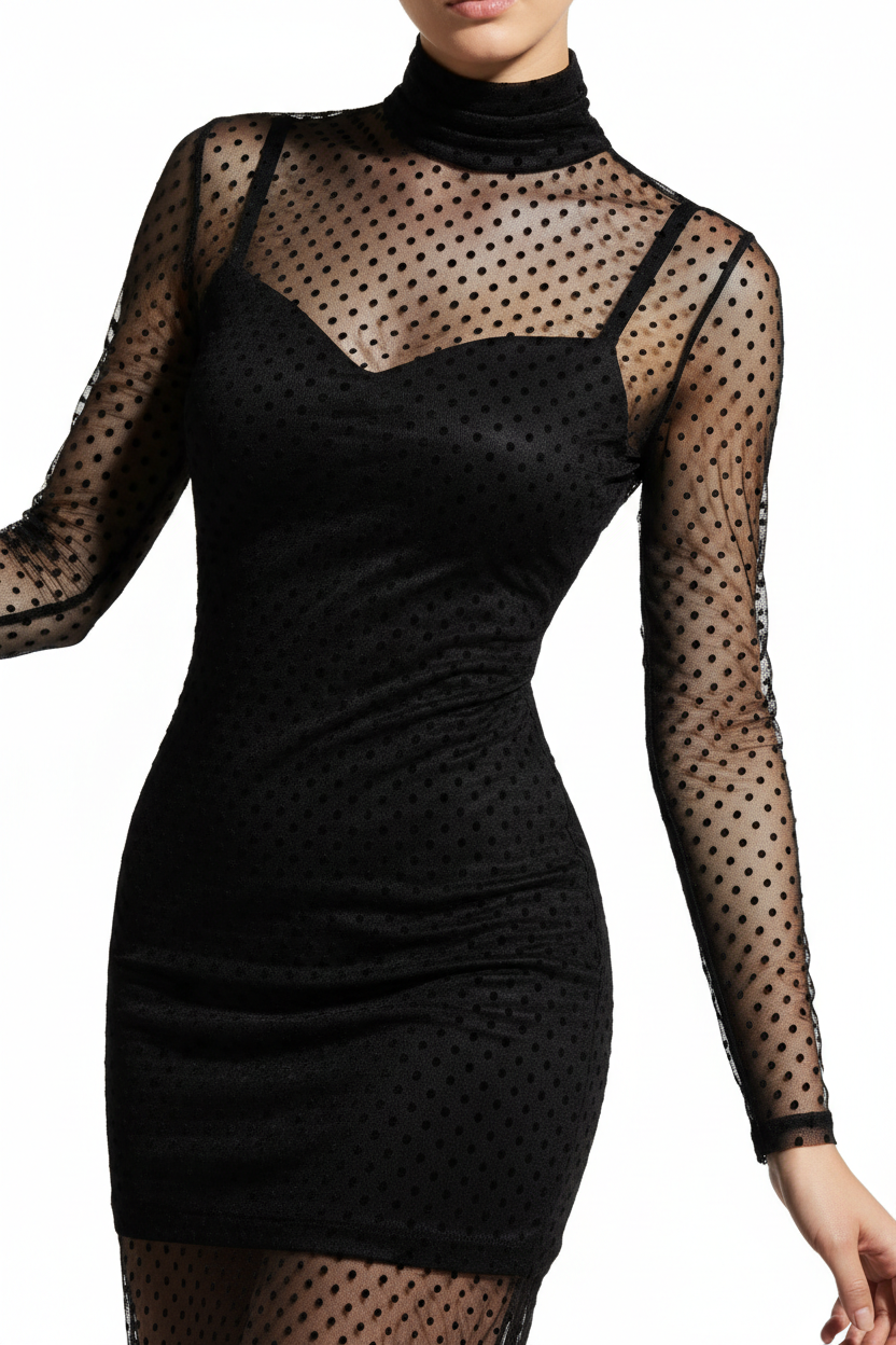 Tulle Plumetis stretch Noir En Résille Au Mètre Pour Justaucorps.