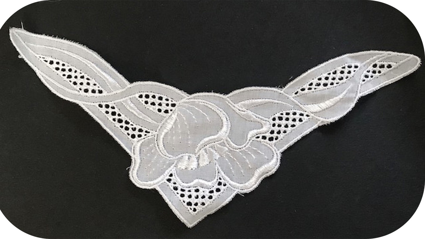 White Embroidered English Embroidery Collar to Sew.