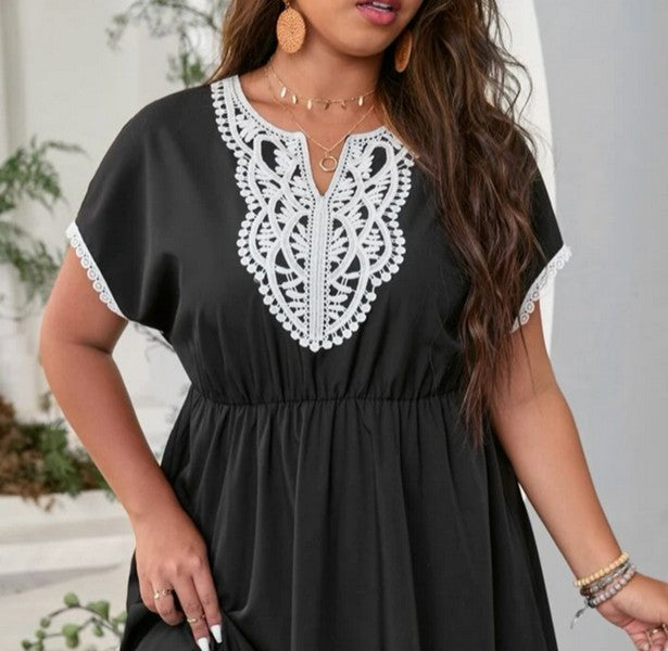 White Cotton Guipure Collar