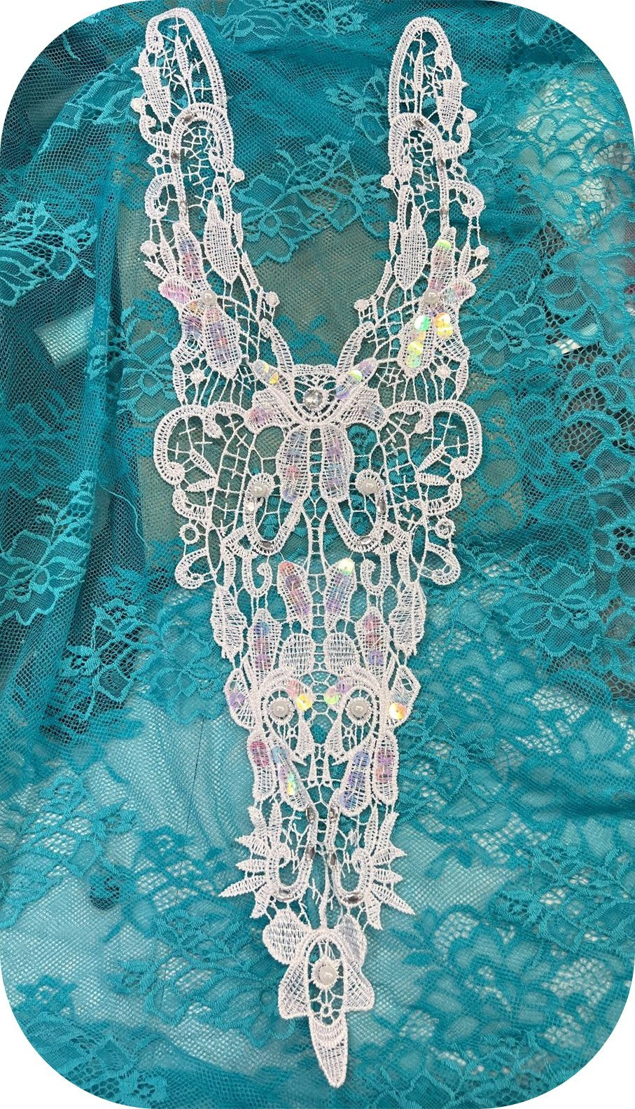 55 cm guipure neckline collar to sew