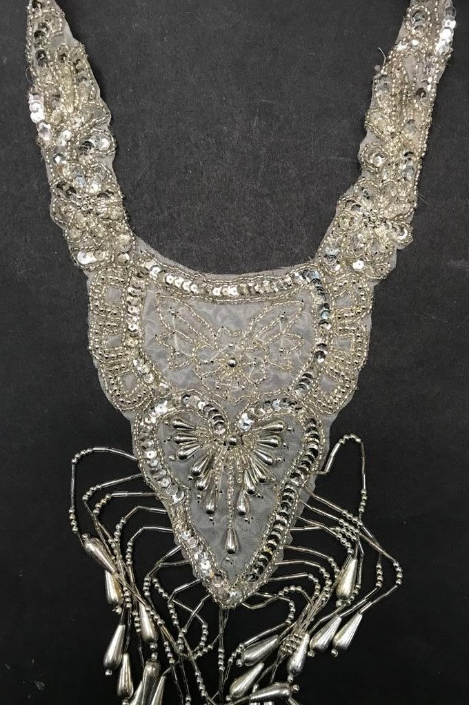 Beaded bib collar, Sew-on neckline patch