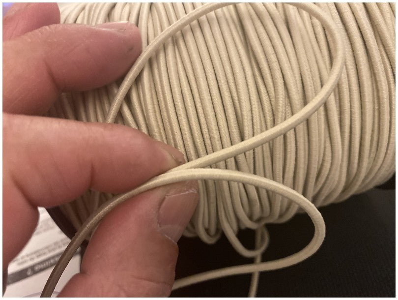 Cordon Elastique BEIGE Rond En 3 mm A Coudre Pour Loisirs Créatifs.