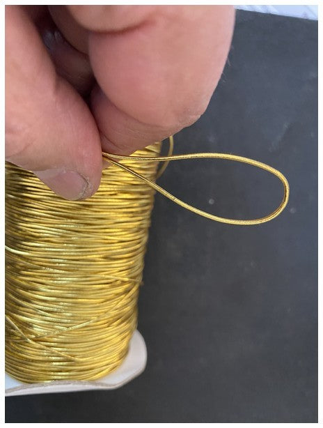 Cordon Elastique FIL Doré Lisse Rond En 1 mm A Coudre Pour Loisirs Créatifs.