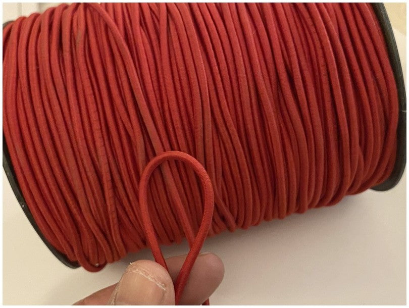 Cordon Elastique ROUGE Rond En 3 mm A Coudre Pour Loisirs Créatifs.